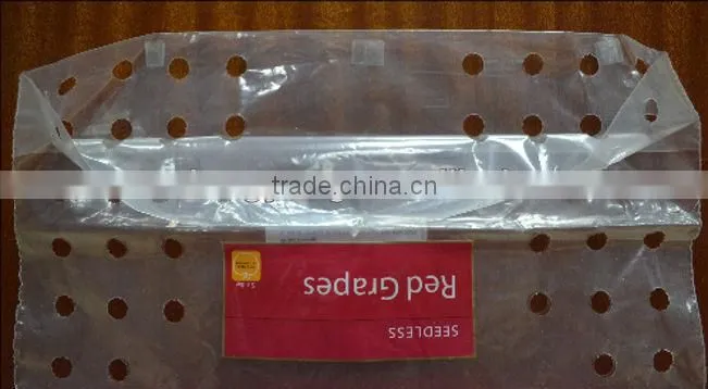 Clear Fruit Packaging Bags With Holes , Slider Zipper Grape Bag