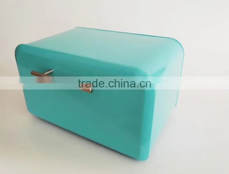 Metal Steel Retro Drop Drown Front Door Bread Bin Kitchen Food Storage Vintage Box