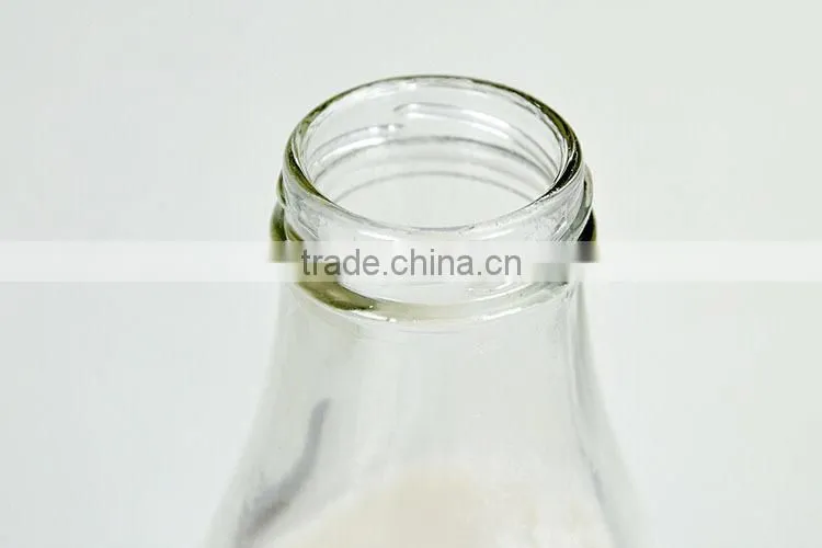 cylinder eco-friendly empty clear glass water / juice /milk bottle
