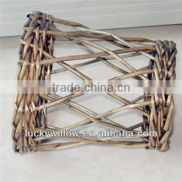 Decorative small glass wicker basket candle holder