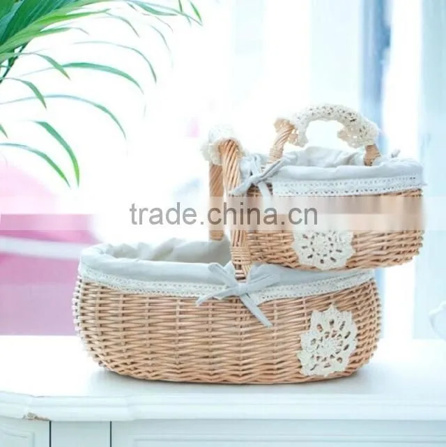 Hot sell new oval empty gift wicker fruit basket