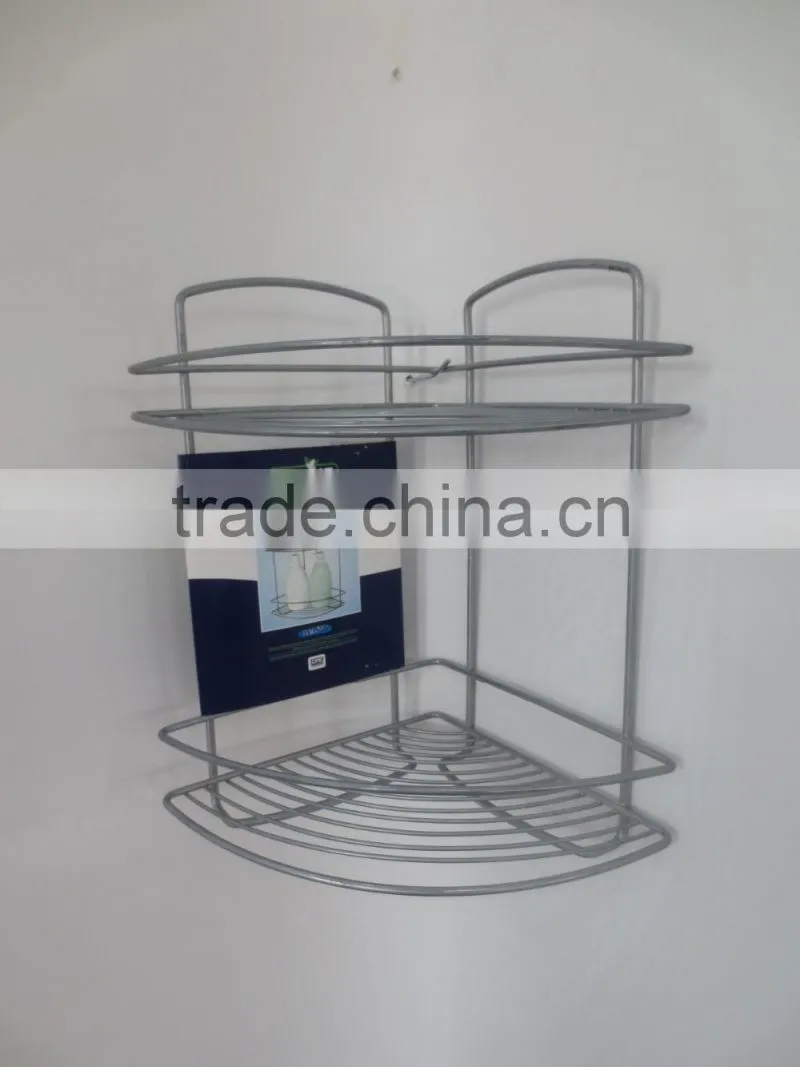 Multi-functional wire metal/ stainless steel 2-tiers corner hold rack