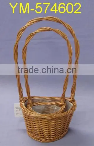 Half Round Willow Basket With Liners For Flowers