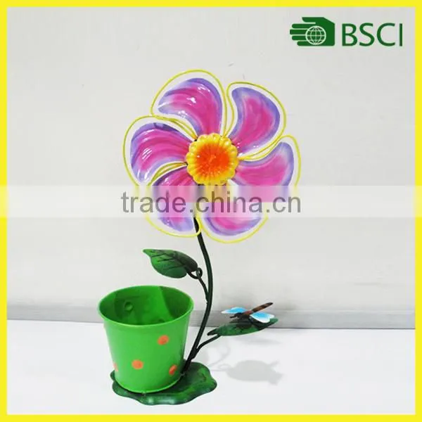 Cheap metal flower pot painting design for balcony