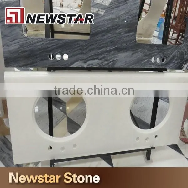 Newstar polished double sink bathroom countertop
