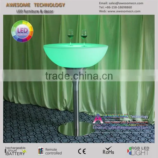 metal frame table, metal legs led bar table