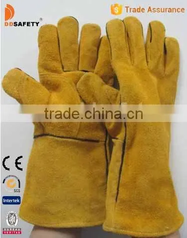 DDSAFETY Yellow Welding Glove With Full Lining