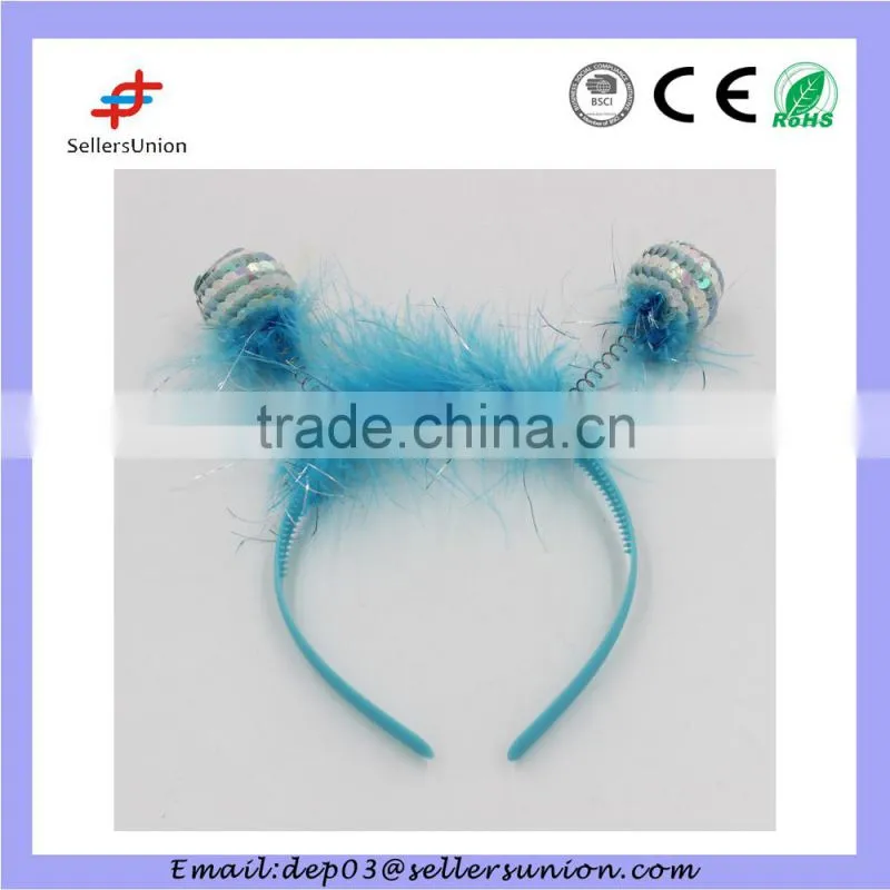 2015 Feather Bling Bling Sequins Ball Party Hair Accessories For Kids