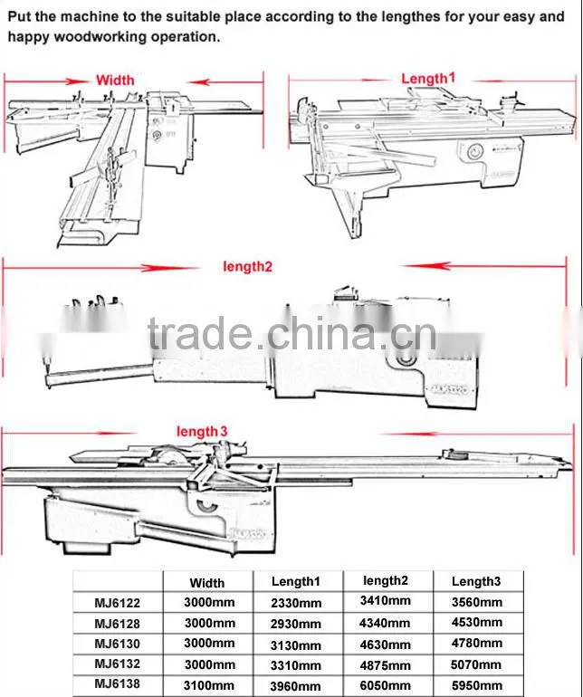 MJ6128G European Quality CE Certification Woodworking Panel Saw