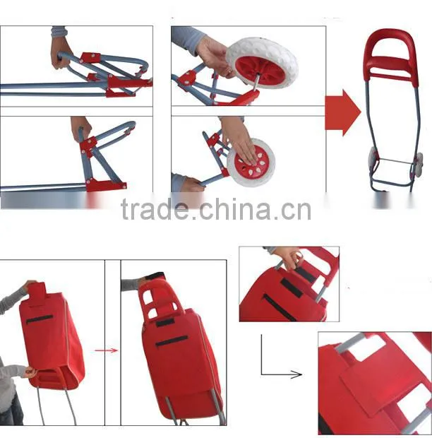 2 Wheels Portable Folding Shopping Trolley Cart