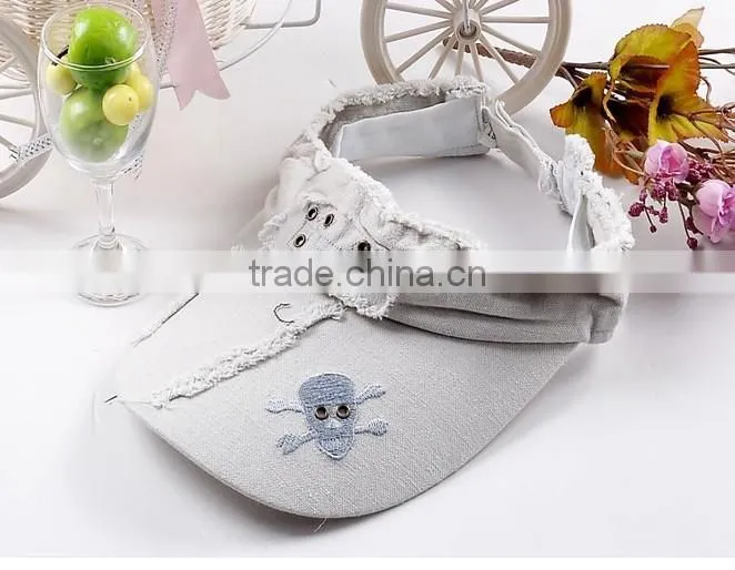 2014 high quality sun visor cap with embroidery logo made in Guangdong