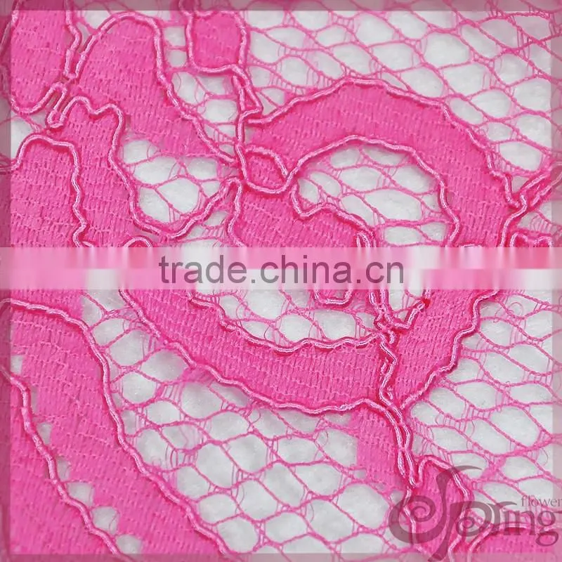 2016 new arrival hign quality cord lace in azalea for evening dress, fashion dress