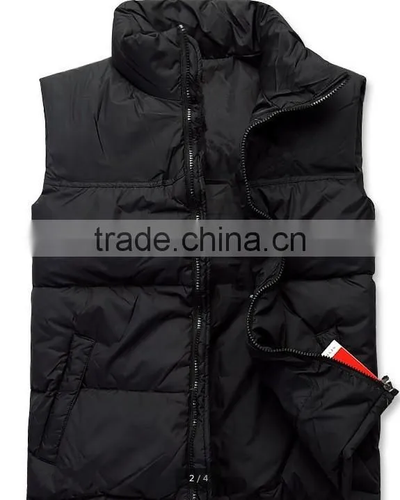 Vests Men women Sleeveless Jacket 2014 Autumn Winter High Quality Cotton-padded Waistcoat BLACK BOMBER JACKET