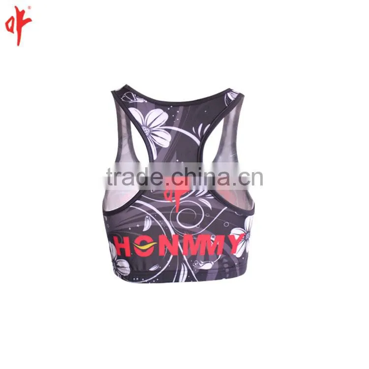 Custom lycra fabric for gym wear fitness clothing sports bra