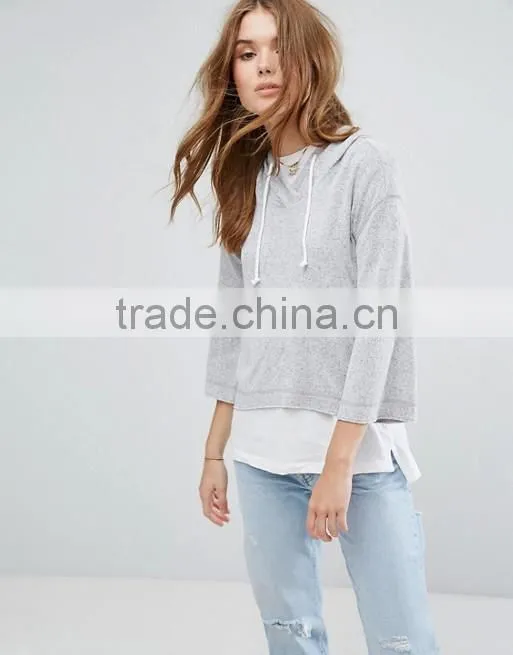 Wholsale Sweatshirts 2017 New Style Women Two Pieces Long Sleeve Loose Pullovers Hoodie