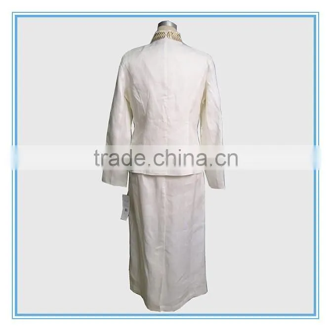 Modern Suits for Women 3 Pieces Skirt Set With Gold Heavy Embroidery Church Suit Busniess Suit