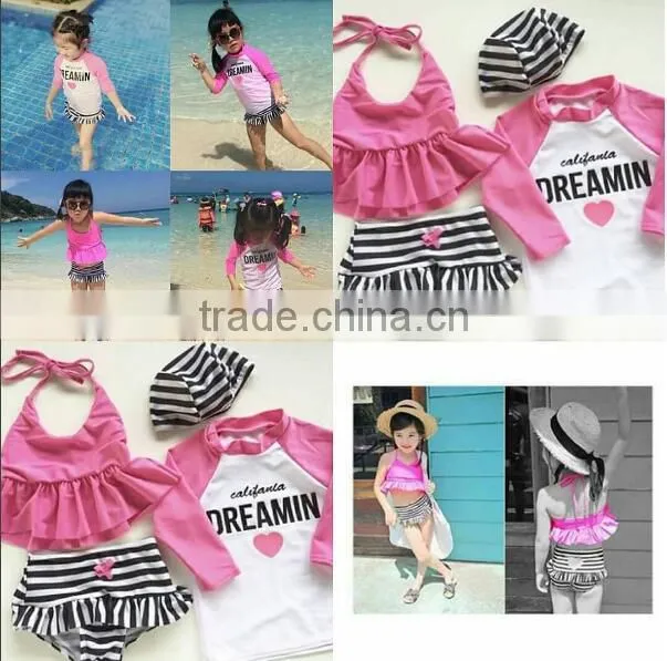 Girls beachwear 2 piece suit swimwear best selling products 2017 in usa