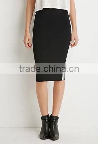 Ms 100% cotton stripe pencil bust skirt in baseball