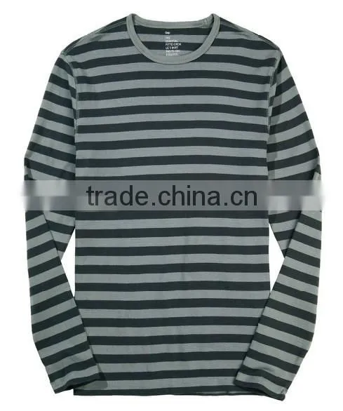 Men's long sleeve Round collar stripe fashion R0025