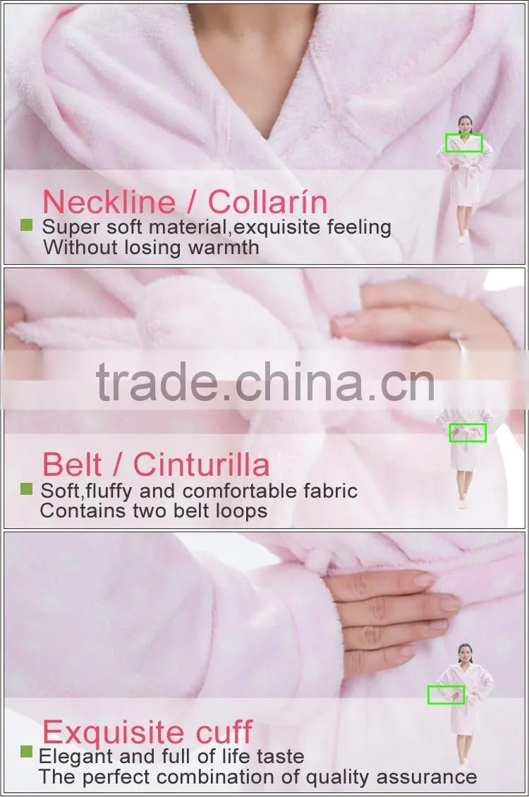 Wholesale hooded mature women sexy bathrobe gift set
