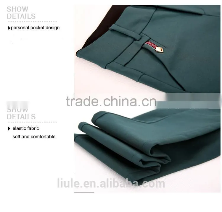 elegant women casual high waisted slimming pants with side pockets