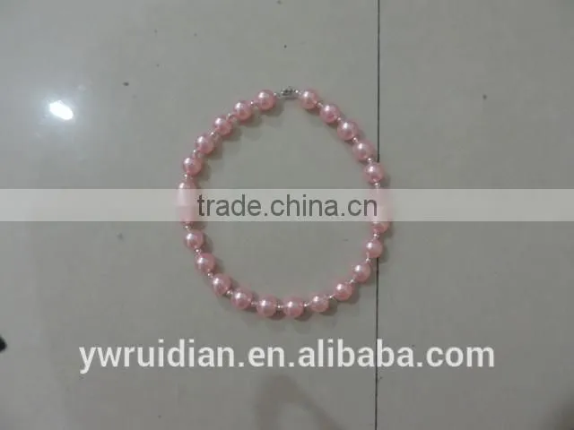 baby girl summer necklaces round pearl jewelry pink kids clothing decor 2016 wholesale children clothes decor