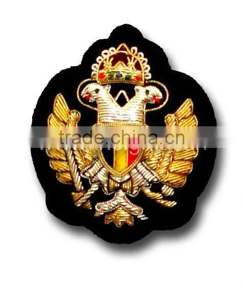 Embroidered bullion wire badges
