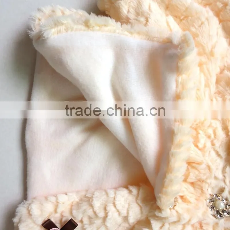 Kids Girls Faux Fur Fleece Lapel Coat Winter Warm Jacket