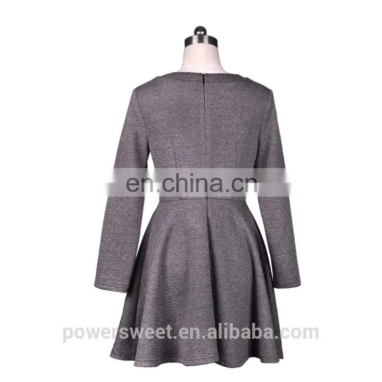 2014 Women New Fashion Long Sleeve Beaded Autumn Dress
