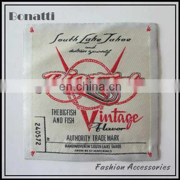 damask woven label