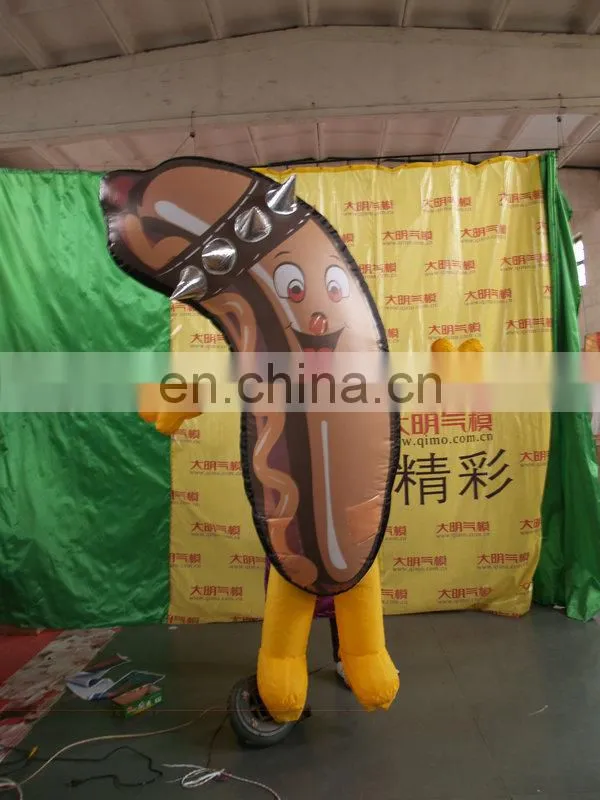 new style popular inflatable costumes walking mascotof sausage for advertising