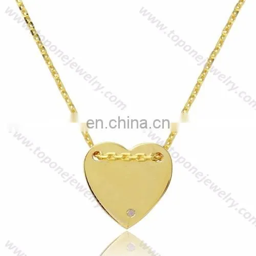 wholesale simple designs gegraveerd vliegend hart ketting stainless steel necklace