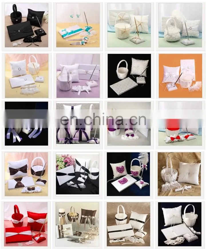 2016 New Western Style Big Bow with Ribbon Wedding Properties Bride Ring Pillow
