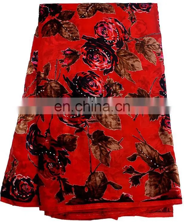 2014 fashion african velvet lace fabric for wedding dress