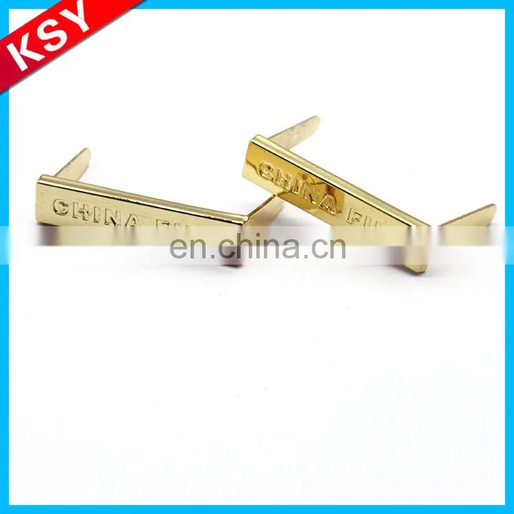 Oem Metalic Thread Embroidery Label Metal Logo Hanging Tag For Clothing
