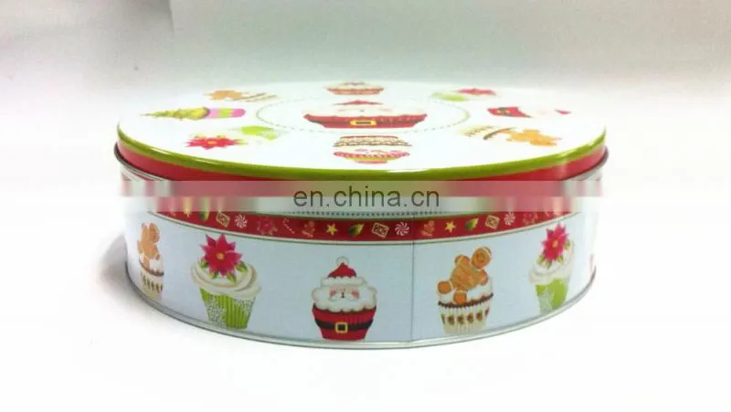 Middle Round Christmas Cake Tin Box