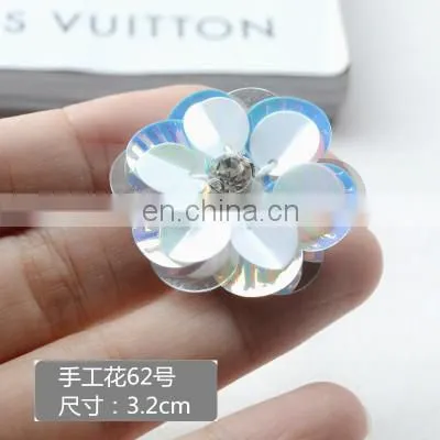 New Handmade Flower Sequins Sew On Patches Pearl Beaded Embroidered Applique Badge Fabric Apparel Bag Shoes