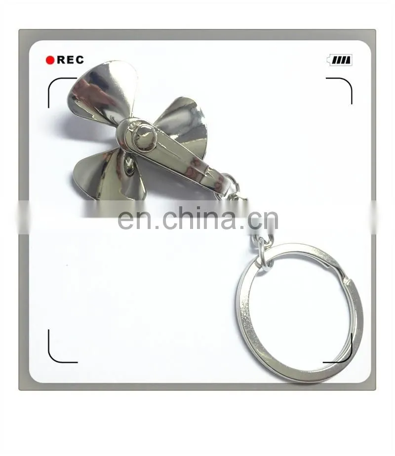 Cheap customised fan shaped rotating keychain
