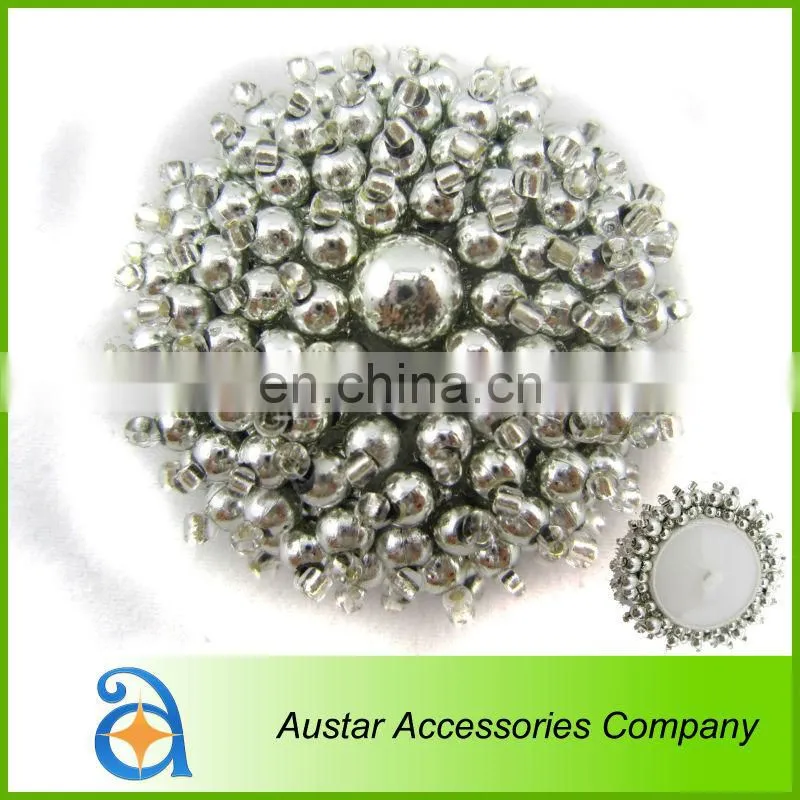 Black beads handmade decorative button