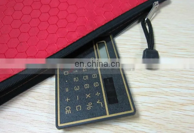 Solar Power Promotion Gift Thin Pocket 3mm Thickness Waterproof Pouch Bag Mini Card Calculator