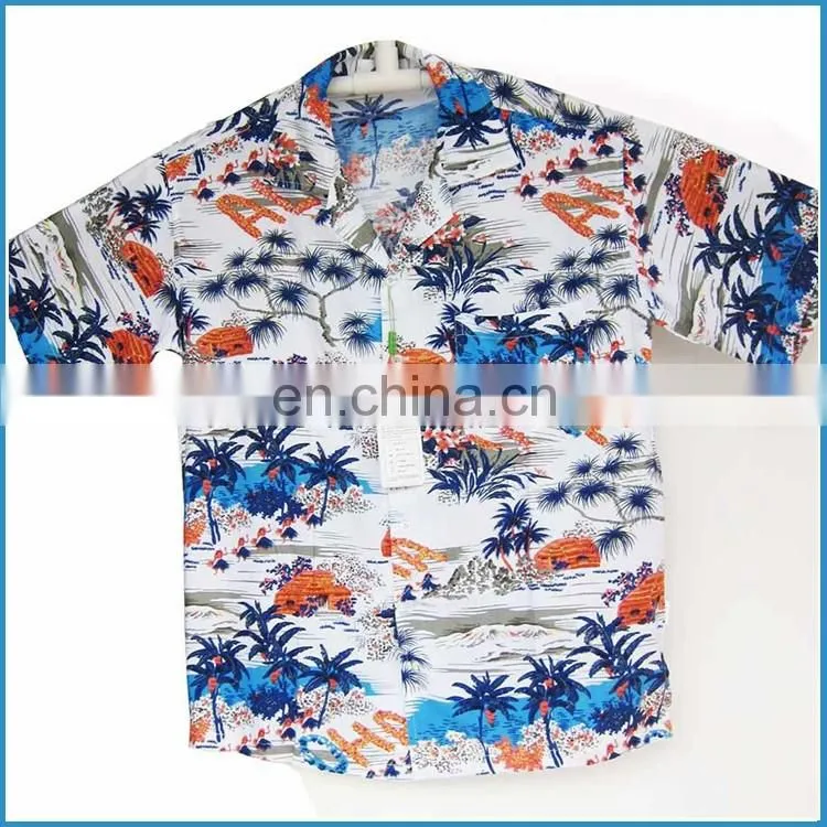 rayon printed beach hawaiian shirts