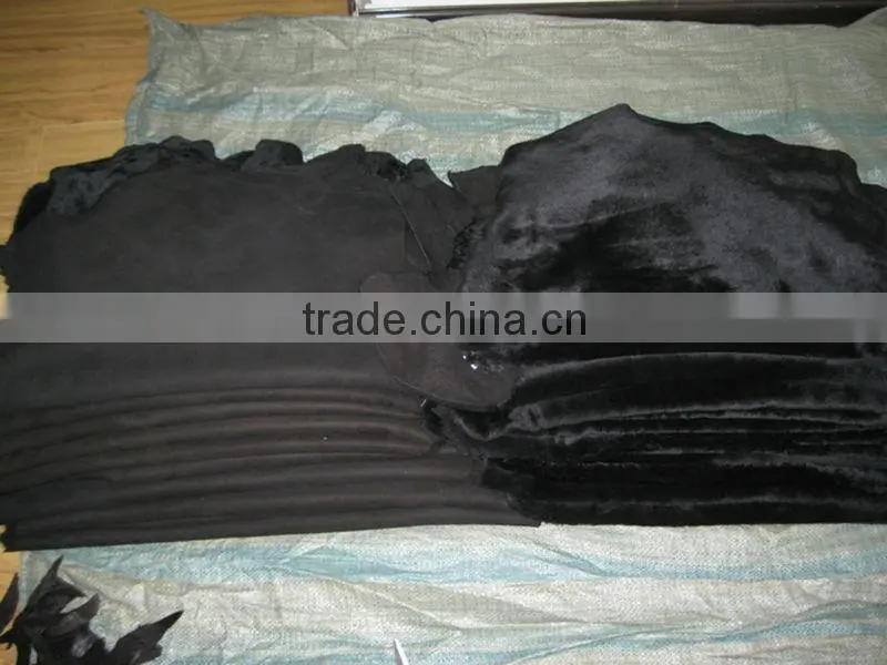 2015 hot sale black sheepskin double face lining