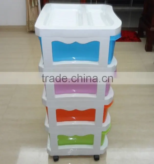 4 tier removable plastic storage drawer, plastic storage cabinet