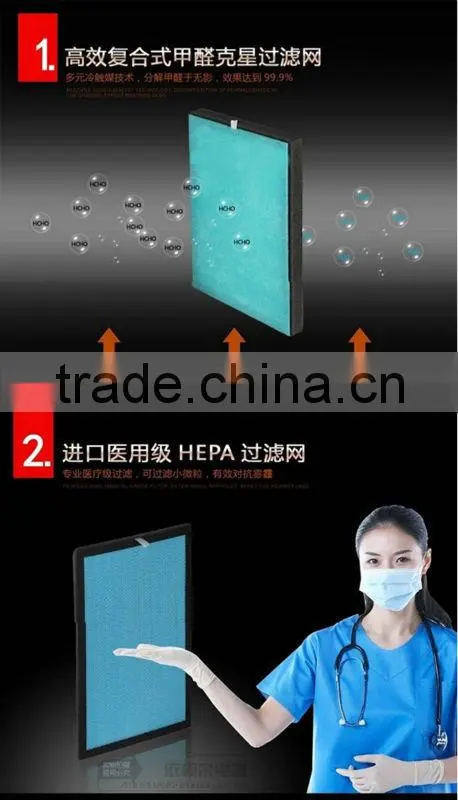 China Foshan ionic air purifier filter PM2.5 remove bacteria