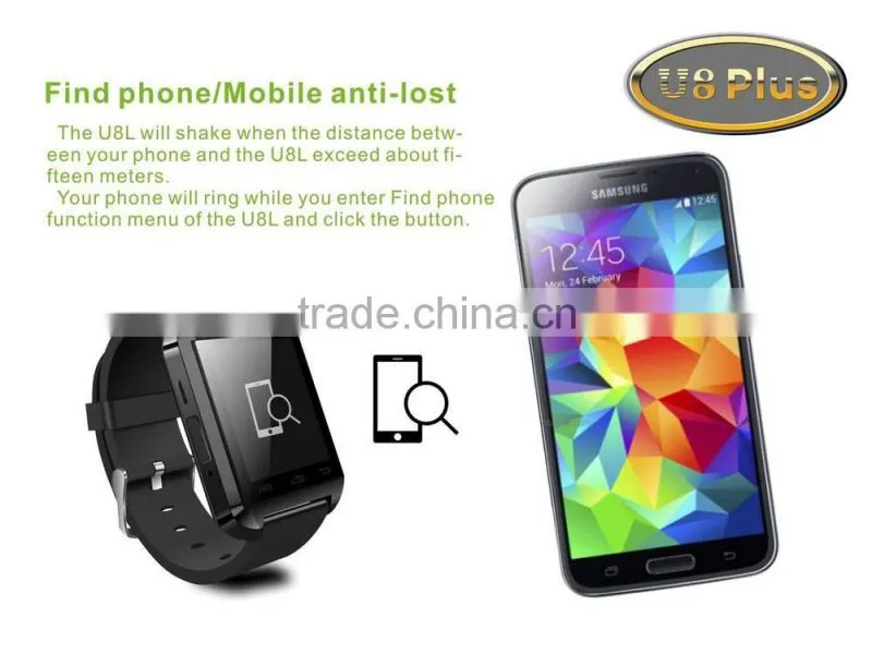 2015 pedometer watch with Bluetooth Smart watch mobile for Samsung S4/Note3/S5 Android Smartphones for U8 Plus watch