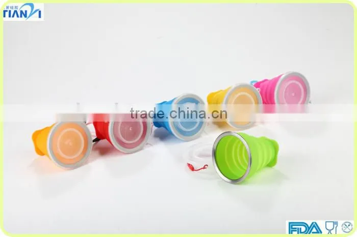Alibaba China BPA Free FDA Standard Silicone Folding Cup