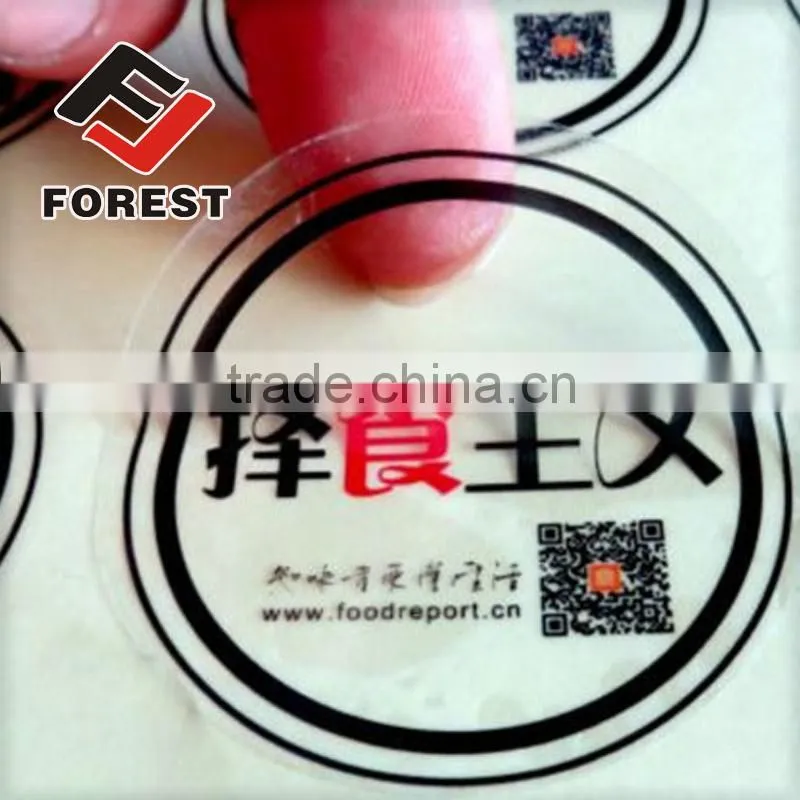 Cosmetics clear epoxy resin sticker, adhesive sticker, paper rolled label.