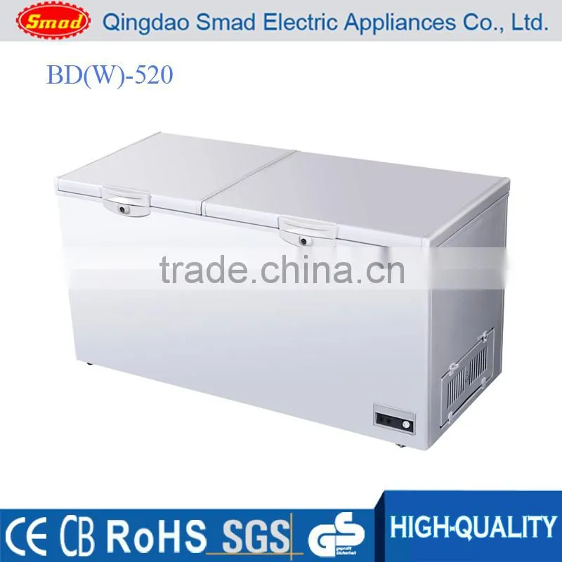 Double Solid Two Door Low Noise Deep Fridge Refrigerator Chest Frozen Freezer have factory price