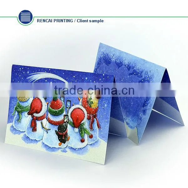 Fancy design promotion hard paper gift card Merry Christmas greeting card