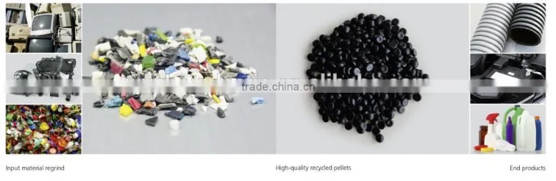 High torque gear box post consumer pp pe plastic exhausting pelletizing machine